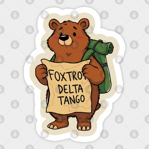 FDT Resist Bear, Anti Trump, National Parks Forest Service - Foxtrot Delta Tango Sticker by Creatifly Graphic Tees